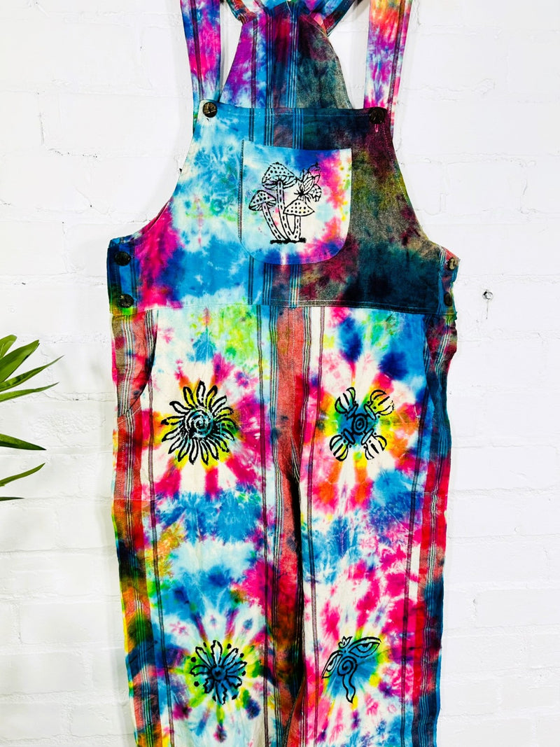 Tie Dye Long Straight Dungarees
