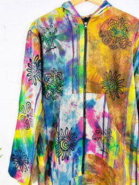 Tie Dye Hooded Zip Unlined Jacket