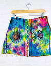 Tie Dye Popper Front Mini Skirt