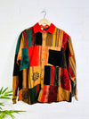 Patchwork Full Button Collar Shirt