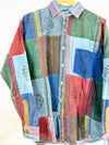 Patchwork Full Button Collar Shirt