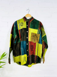 Patchwork Full Button Collar Shirt