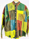 Patchwork Full Button Collar Shirt