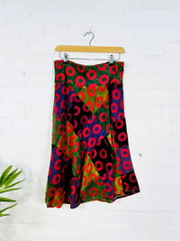 Multi Patch Screen Print Midi Skirt