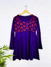 Circle Print Long Sleeve Short Dress