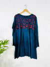 Circle Print Long Sleeve Short Dress