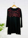 Circle Print Long Sleeve Short Dress