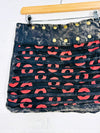 Circle Print Mini Popper Skirt