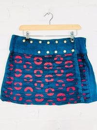 Circle Print Mini Popper Skirt