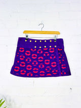 Circle Print Mini Popper Skirt