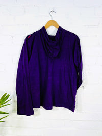 Circle Print Zip Hood Top