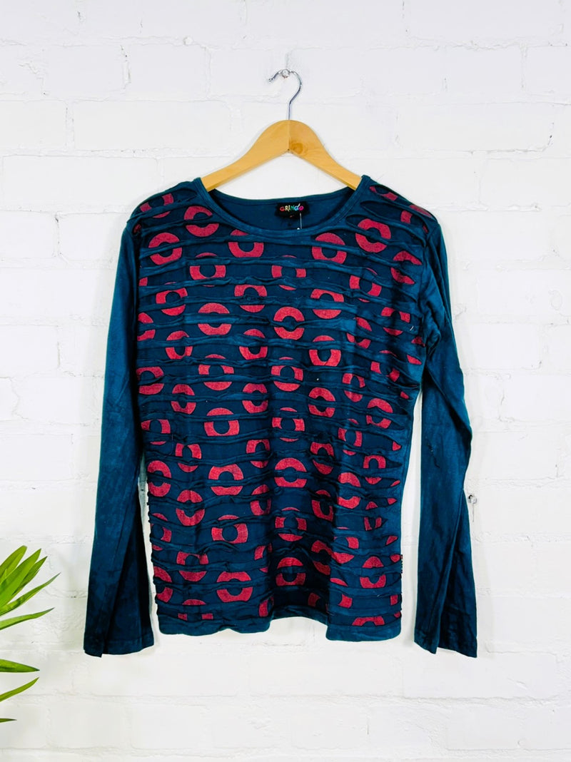 Circle Print Long Sleeve T-Shirt