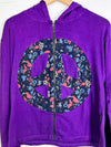 Peace Symbol Zip Hood Top