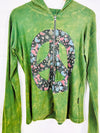 Peace Symbol Zip Hood Top