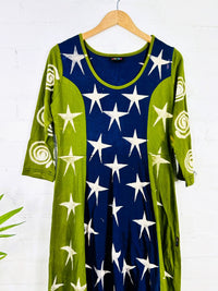 Star Long Sleeve Short Dress