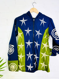 Star Lined Zip Hood Top