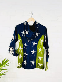 Star Lined Zip Hood Top