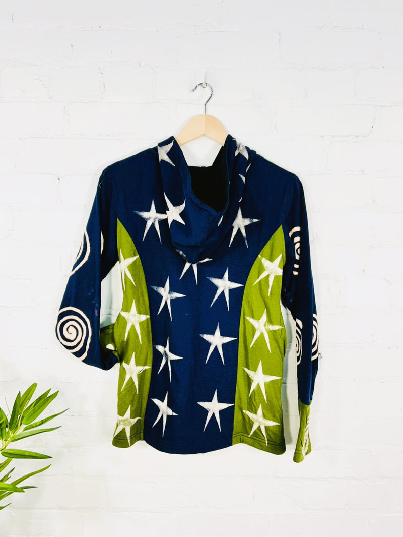 Star Lined Zip Hood Top