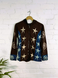 Star Lined Zip Hood Top