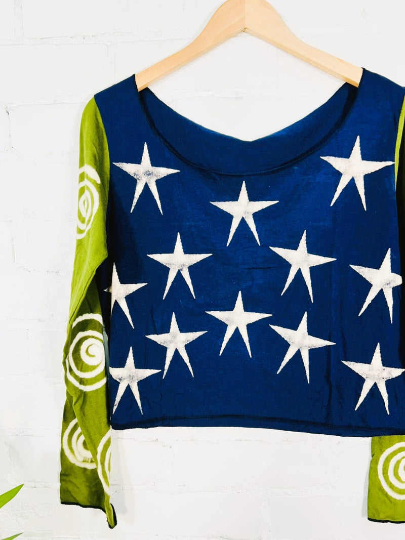 Star Long Sleeve Cropped T-Shirt