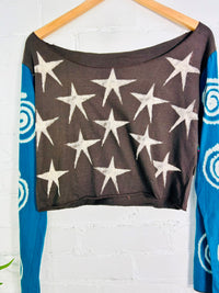 Star Long Sleeve Cropped T-Shirt