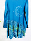 Moon Print Long Sleeve Short Dress