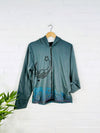 Moon Print Lined Zip Hood Top