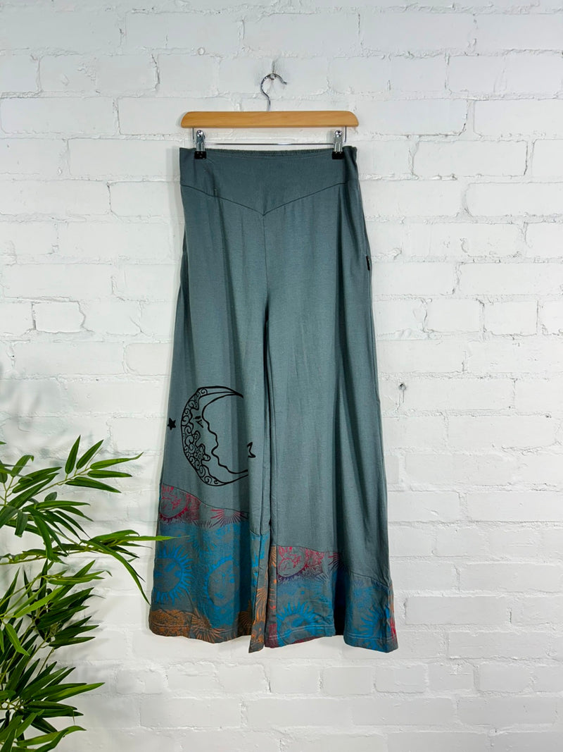 Moon Print Wide Trousers