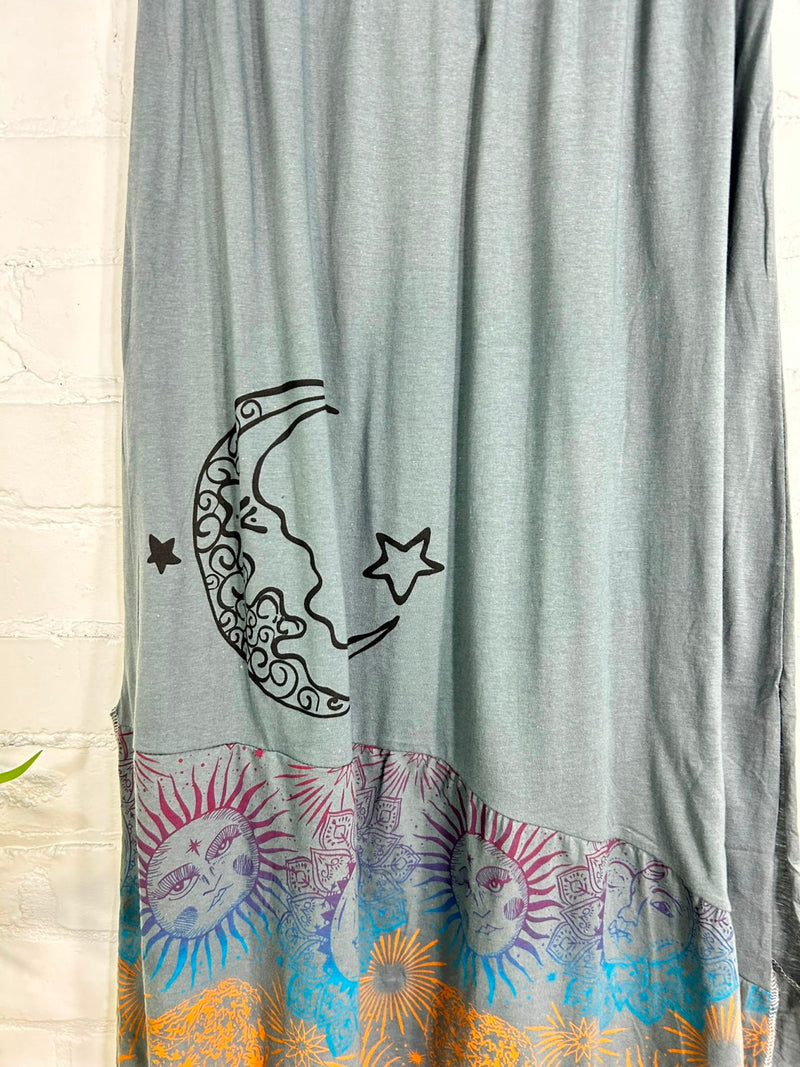 Moon Print Midi Skirt