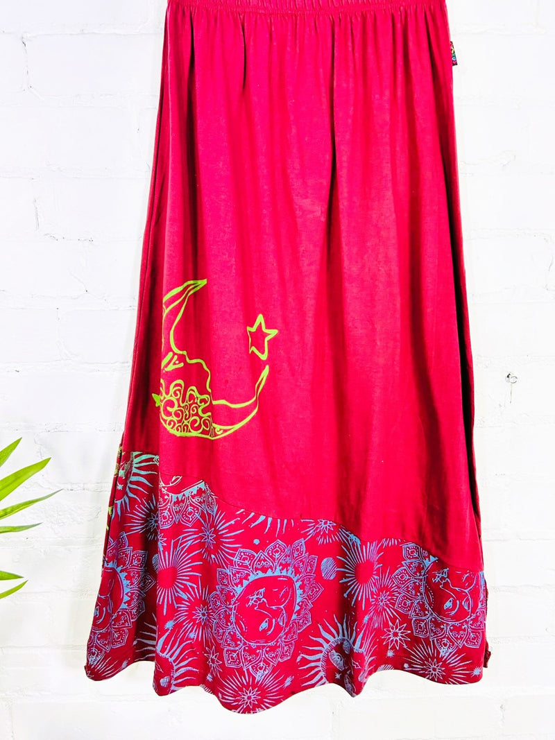 Moon Print Midi Skirt