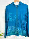 Moon Print Zip Hood Top