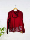 Moon Print Zip Hood Top