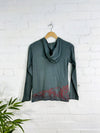 Moon Print Zip Hood Top