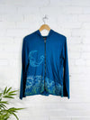 Moon Print Zip Hood Top