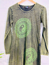 Yin Yang Print Long Sleeve Short Dress