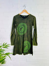 Yin Yang Print Long Sleeve Short Dress