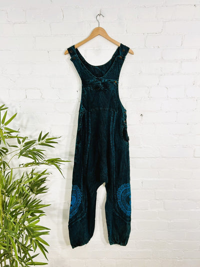 Yin Yang Print Long Dungarees