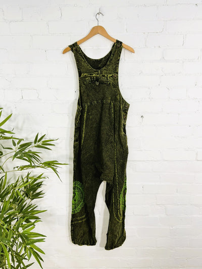 Yin Yang Print Long Dungarees