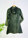 Prayer Print Long Lined Zip Hood Top
