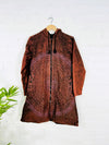Prayer Print Long Lined Zip Hood Top