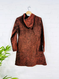 Prayer Print Long Lined Zip Hood Top