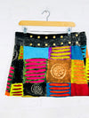 Multi Patch Slash Short Popper Skirt