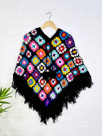 Multi Crochet Wool Poncho
