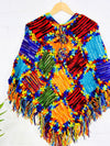 Multi Crochet And Patch Knitted V Poncho