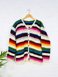 Multi Crochet Wool Cardigan