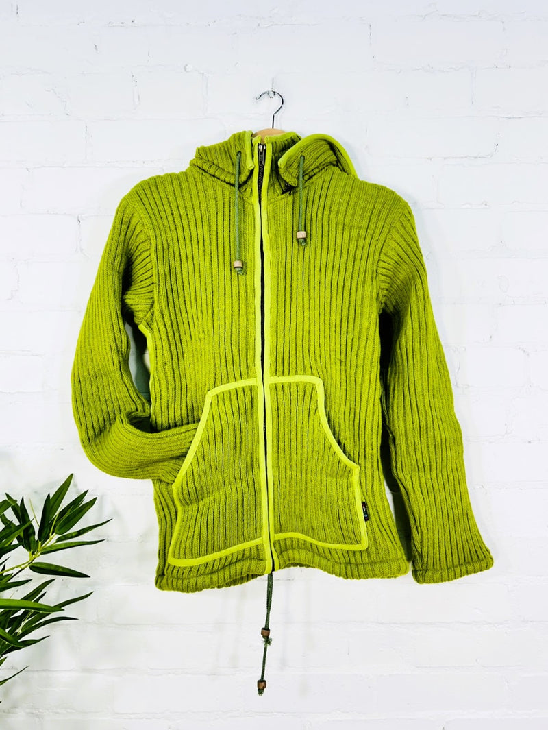 Woollen Knitted Hood Jacket