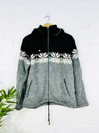 Snowflake Knitted Hood Jacket