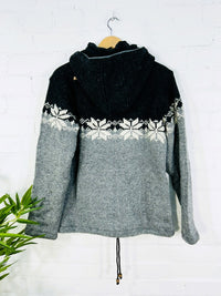 Snowflake Knitted Hood Jacket