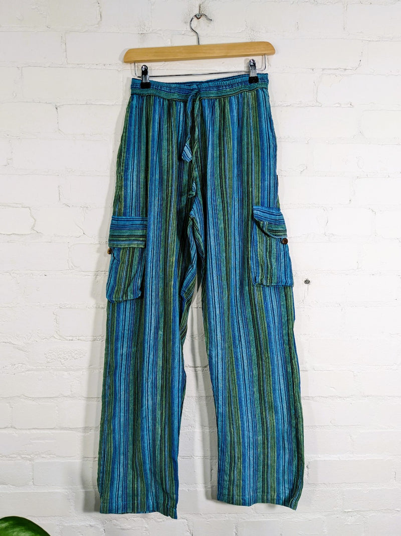 Stonewashed Stripe Trousers