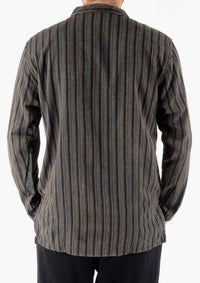 Stonewashed Stripe Three Button Shirt